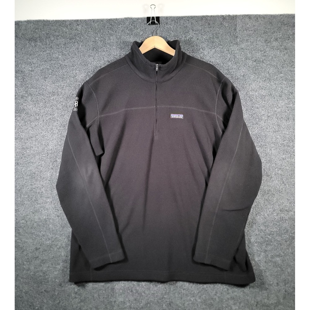 Patagonia Breckenridge Brewery Jacket Pullover Mens XXL Black Micro D Knit Mock